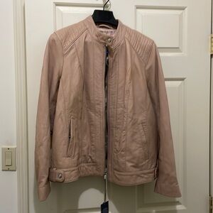 Cole Haan nude color leather jacket (sz 0X)
